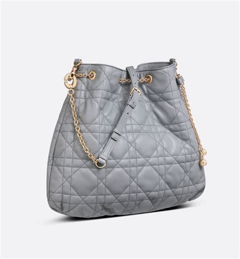 Large Dior Ammi Bag Ethereal Gray Supple Macrocannage 